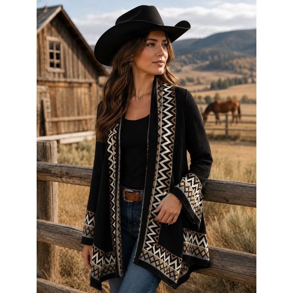 ELLA MOSS Nadeen Jacquard Poncho XS/S Sweater -2473